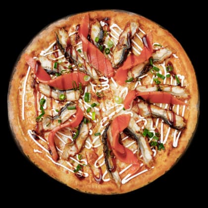 Пицца с угрем и неркой