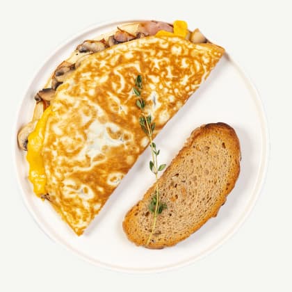 Омлет с ветчиной и грибами